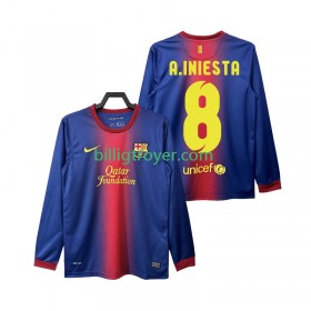 Billige Fotballdrakter FC Barcelona A INIESTA 8 2012 2013 Retro Hjemmedraktsett Langermet